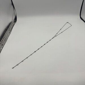 Silver-Tone Y Chain Necklace With Clear Crystal Accents & Lobster Clasp Closure